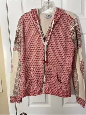 Lucky Brand  Y2K paisley Bohemian Full Zip hoodie Sweatshirt Women's XL